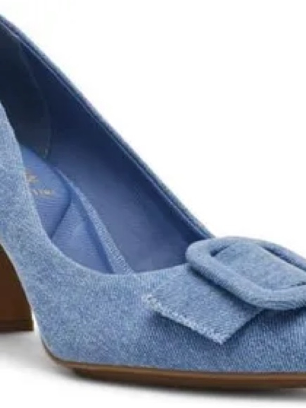 Anne Klein Blue Denim Pointed-Toe Buckle Pumps - Women's Heels Size 9 New - Picture 3 of 12
